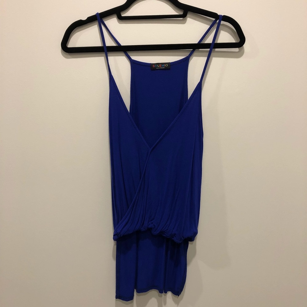 Royal Blue Solemio V Neck Tank Top S